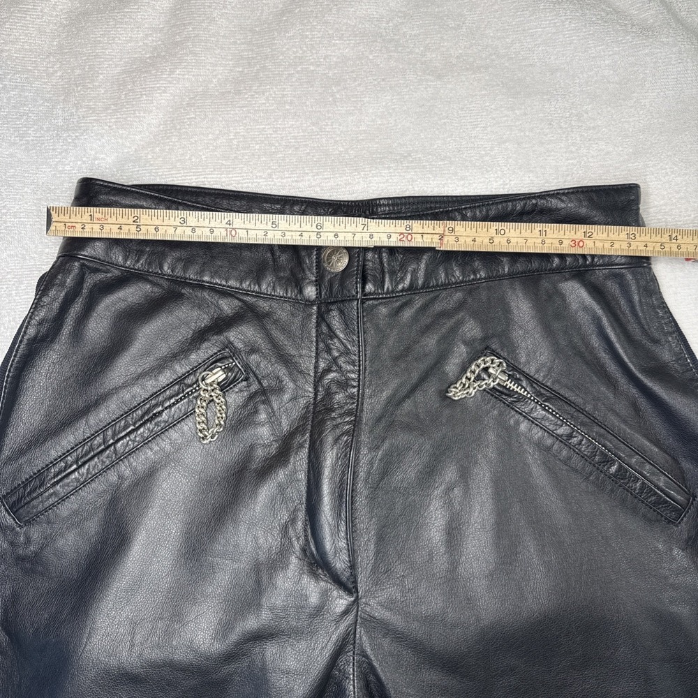 Harley-Davidson Women's Leather Moto Pants Size 10 Black Genuine HD Vintage - Picture 13 of 15